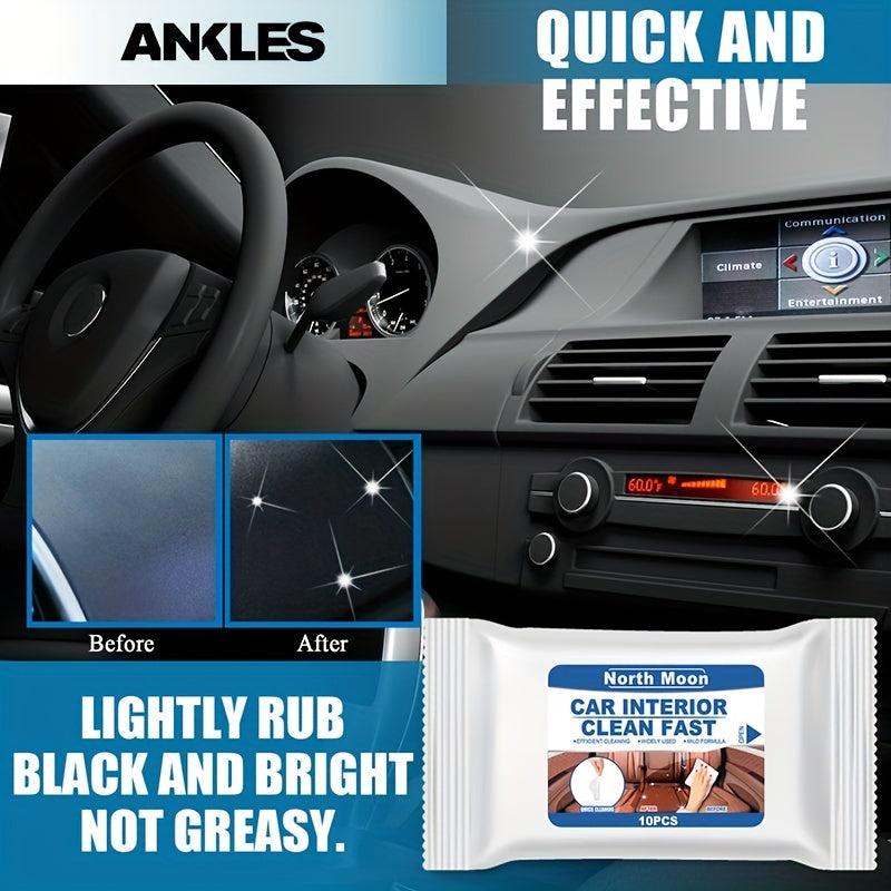 Car Interior Cleaning Wet Wipes Quick Decontamination Faux Leather Dashboard