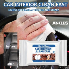 Car Interior Cleaning Wet Wipes Quick Decontamination Faux Leather Dashboard