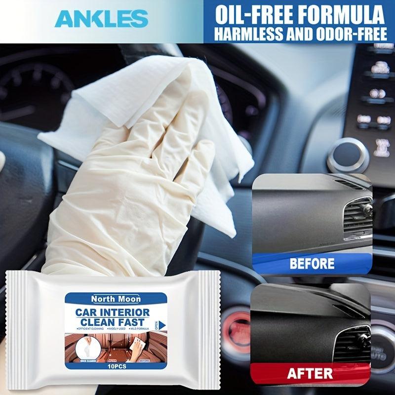 Car Interior Cleaning Wet Wipes Quick Decontamination Faux Leather Dashboard
