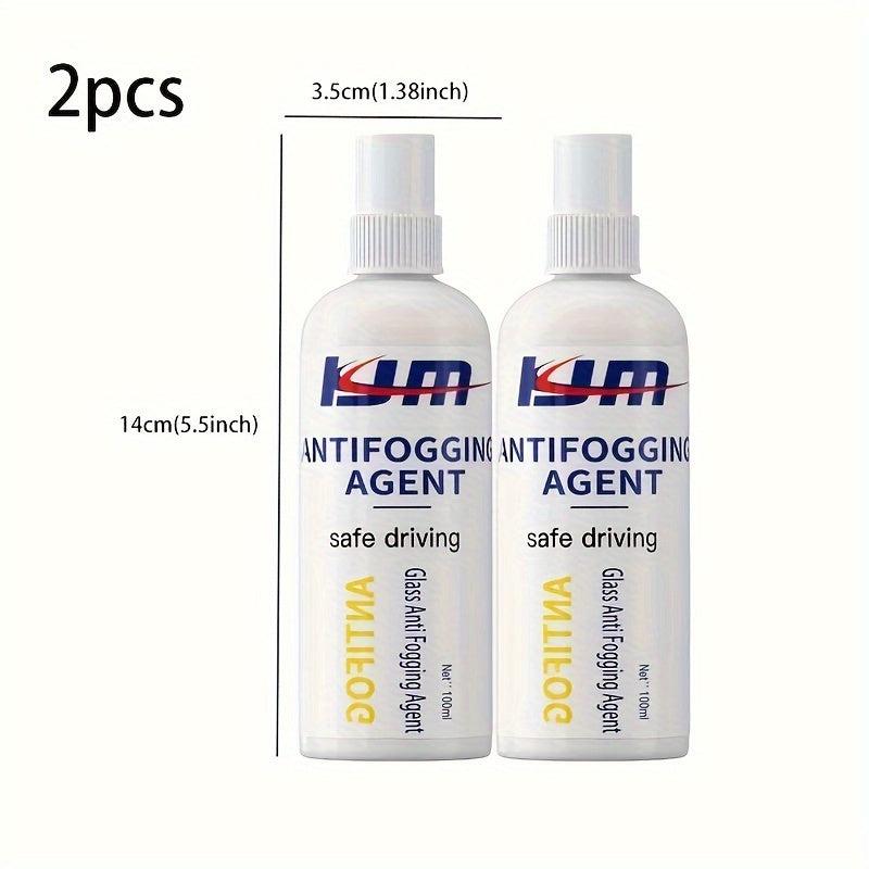2pcs 100ml Car Anti-fog Agent for Windshield & Mirror - Clear Sight