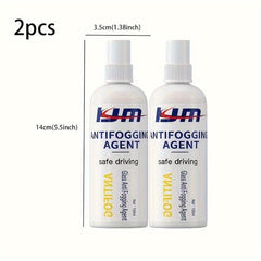 2pcs 100ml Car Anti-fog Agent for Windshield & Mirror - Clear Sight