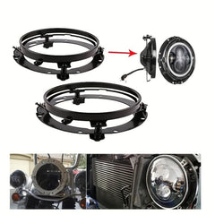 17 LED Headlight Round Ring Headlight Mount Lamp Holder Brackets
