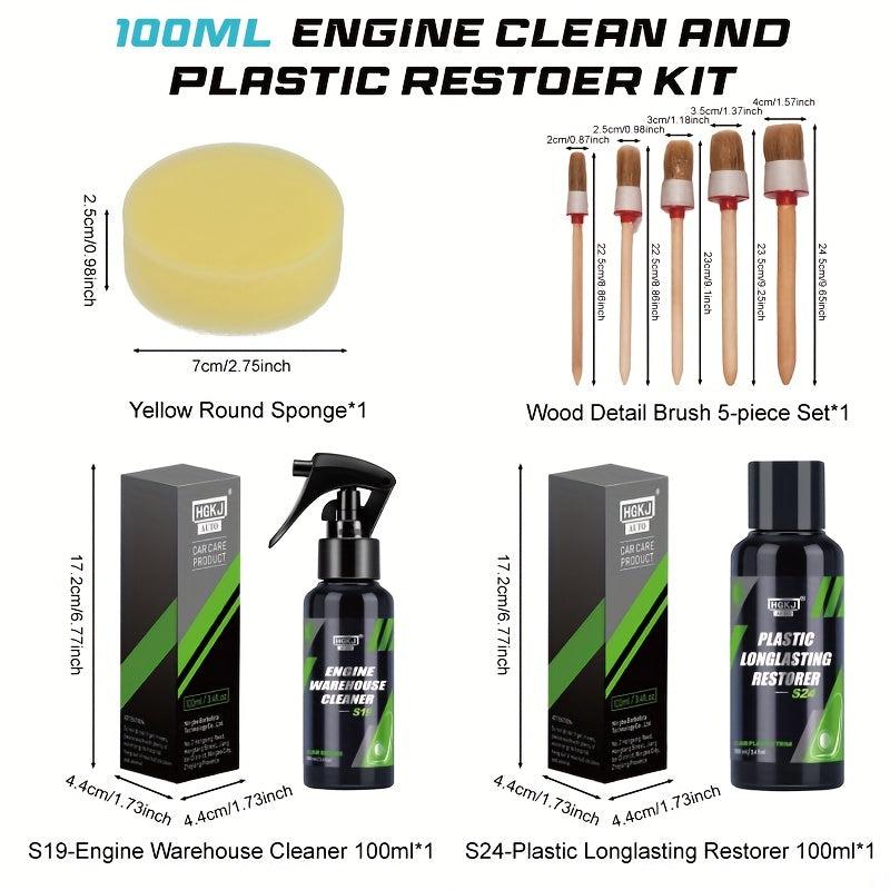 Car Engine Clean And Plastic Restorer Kit Car Wash Engine Warehouse Spray