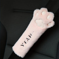 Universal Car Shoulder Strap Seat Belt Cushion Cover Cat Claw Plush