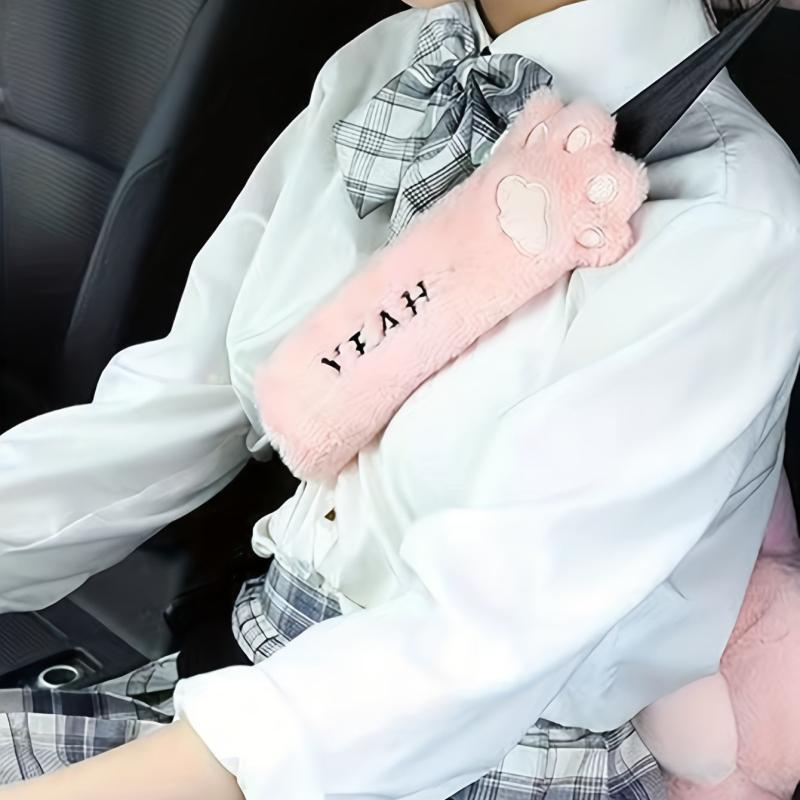 Universal Car Shoulder Strap Seat Belt Cushion Cover Cat Claw Plush