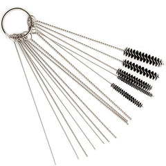 15pc Carburetor Cleaning Brush Set - 10 Needles, 5 Brushes - Automotive Tool