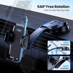 Universal Car Phone Mount 2 IN 1 Handsfree Stand Phone Holder For Car