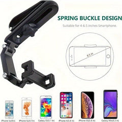 360 Rotating Car Sun Visor Phone Holder Telescopic Rearview Mirror