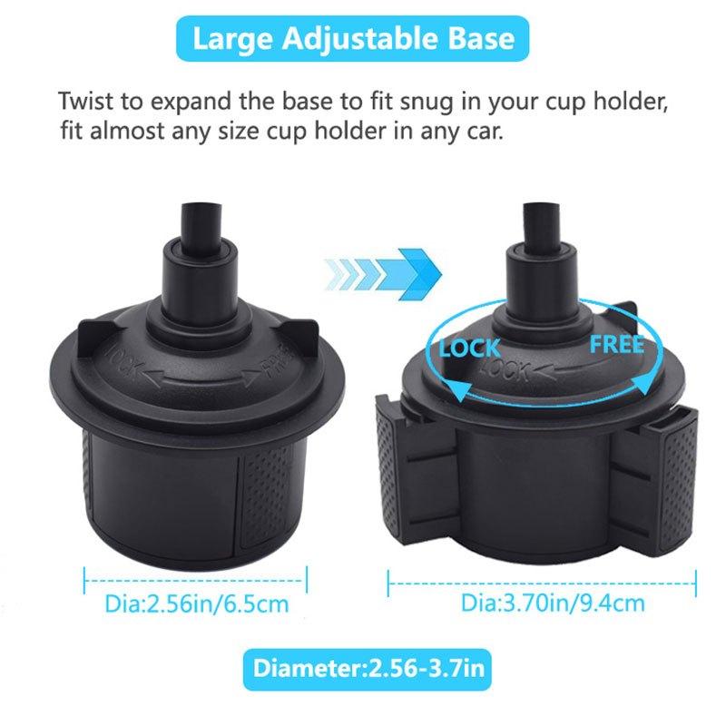 360 Degree Car Phone Mount Adjustable Gooseneck Cup Holder Stand