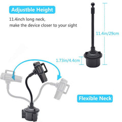 360 Degree Car Phone Mount Adjustable Gooseneck Cup Holder Stand