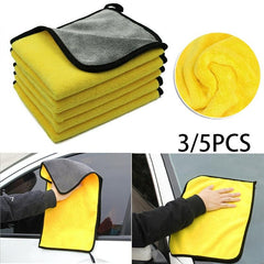 Car Coral Fleece Microfiber Cleaning Towel 3pcs 5pcs Detailing Cloth