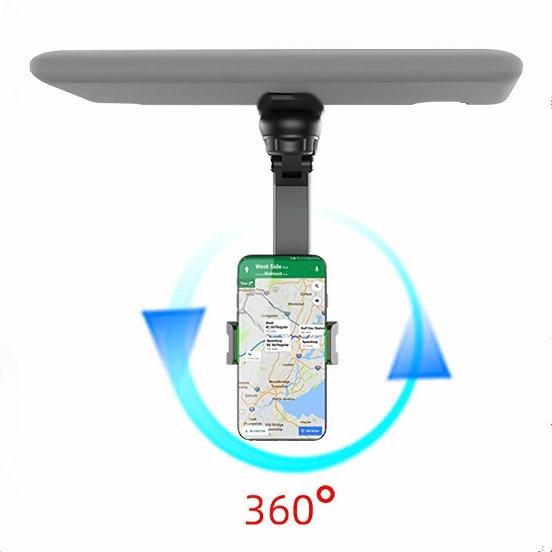 360 Rotating Car Sun Visor Phone Holder Telescopic Clip Bracket