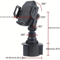 Car Cup Holder Phone Mount Holds Phone Tablet Securely