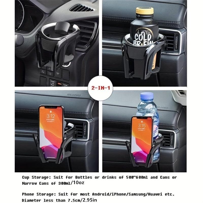 2 in 1 Car Cup Holder & Phone Holder, Air Vent Mount