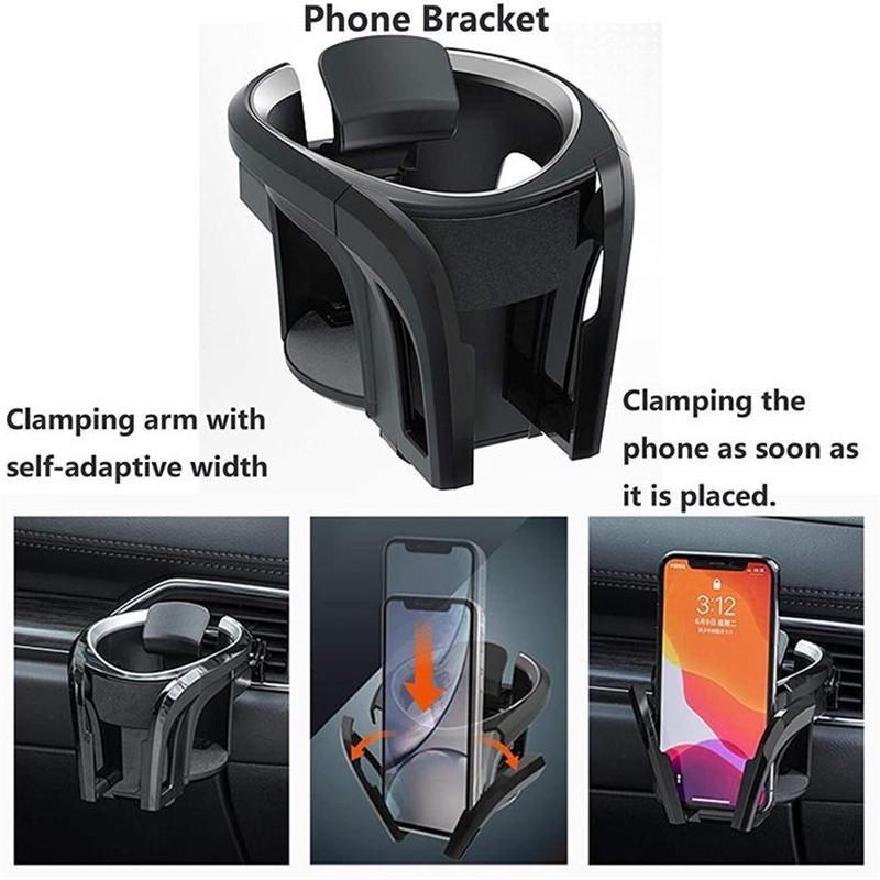 2 in 1 Car Cup Holder & Phone Holder, Air Vent Mount