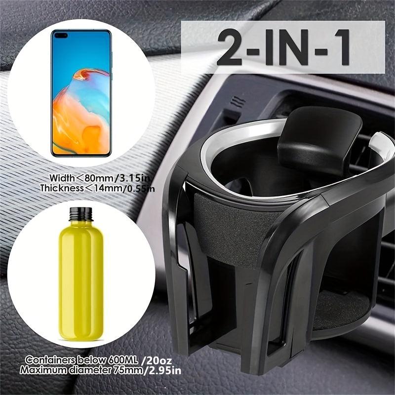 2 in 1 Car Cup Holder & Phone Holder, Air Vent Mount