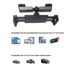 Car Back Seat Headrest Phone Holder Tablet Stand Rear Pillow Bracket