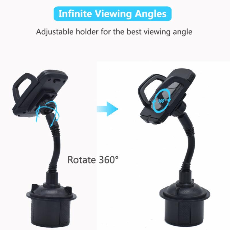 360u00b0 Adjustable Car Phone Mount Gooseneck Cup Holder - Cell Phone GPS