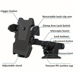 360 Rotation Telescopic Arm Car Phone Holder