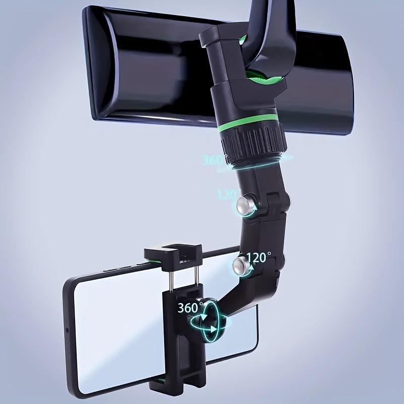 Car Rearview Mirror Phone Holder for Rear Row Headrest