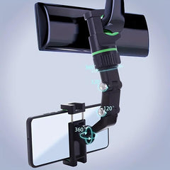 Car Rearview Mirror Phone Holder for Rear Row Headrest