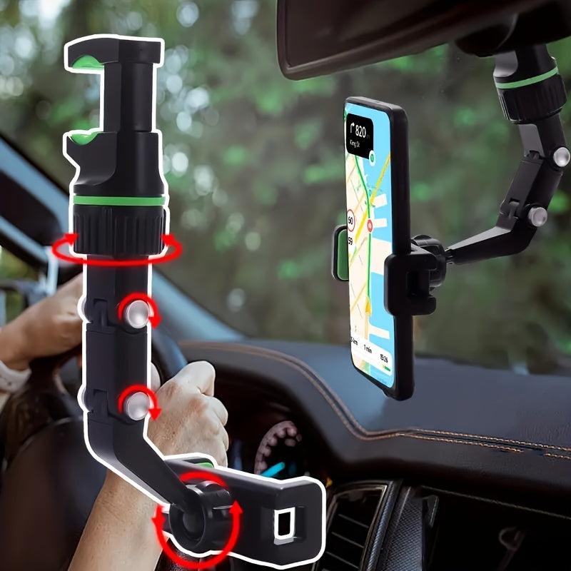 Car Rearview Mirror Phone Holder for Rear Row Headrest