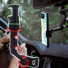 Car Rearview Mirror Phone Holder for Rear Row Headrest