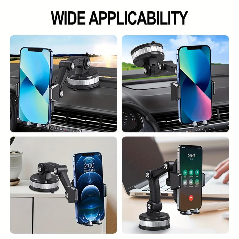 Car Suction Cup Phone Mount Upgraded Power Adjustable Phone Holder