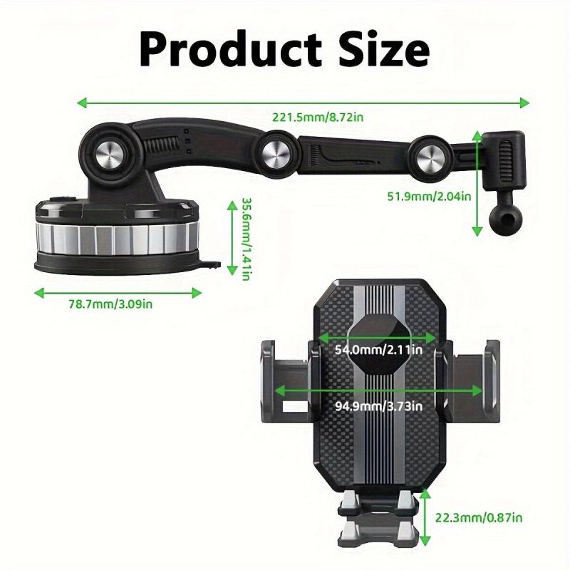 Car Suction Cup Phone Mount Upgraded Power Adjustable Phone Holder