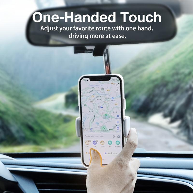Car Phone Holder Rearview Mirror CellPhone Holder 360 GPS Smartphone Stand