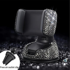 Diamond Embedded 360u00b0 Stand Phone Holder Multicolored Options