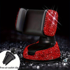 Diamond Embedded 360u00b0 Stand Phone Holder Multicolored Options