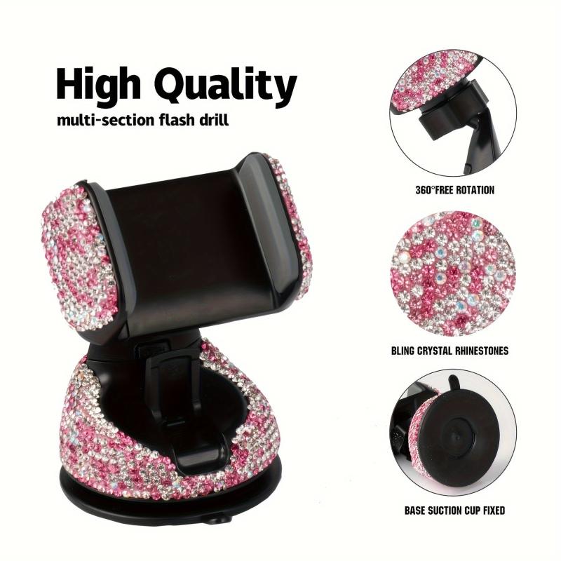Diamond Embedded 360u00b0 Stand Phone Holder Multicolored Options