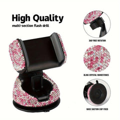 Diamond Embedded 360u00b0 Stand Phone Holder Multicolored Options