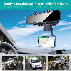 360 Rotated Car Rearview Mirror Phone Holder Slip Rearview Phone Mount