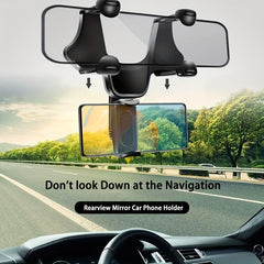 360 Rotated Car Rearview Mirror Phone Holder Slip Rearview Phone Mount