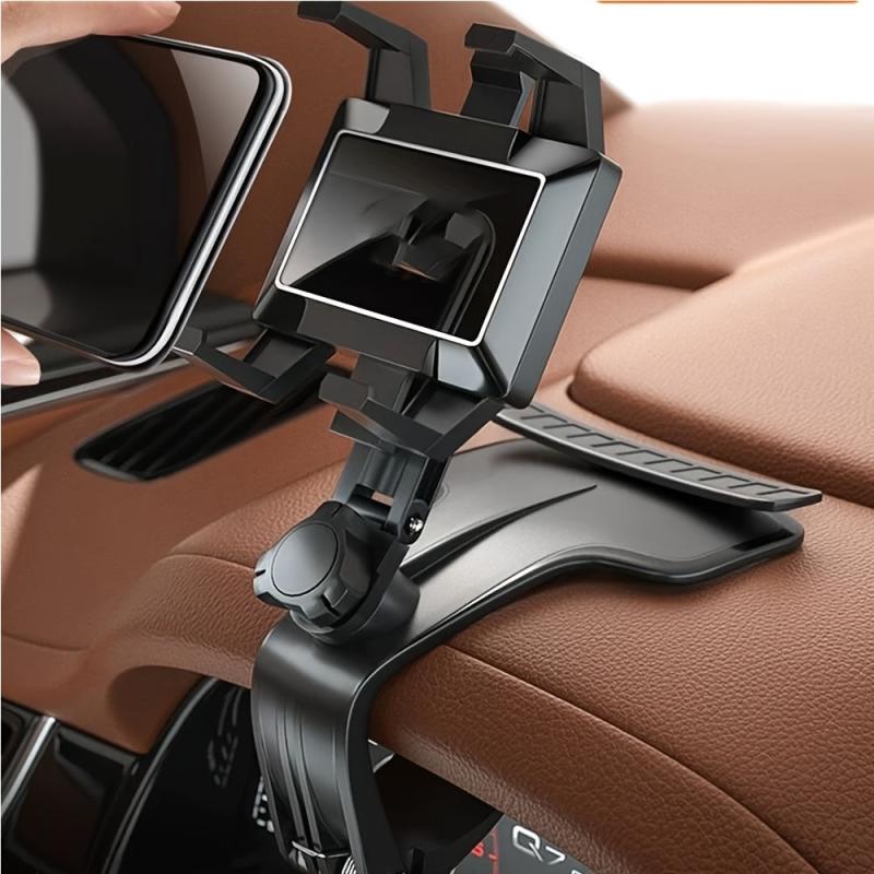 Car Phone Holder Rearview Mirror 360 Adjustable Spring Clip VOPH045