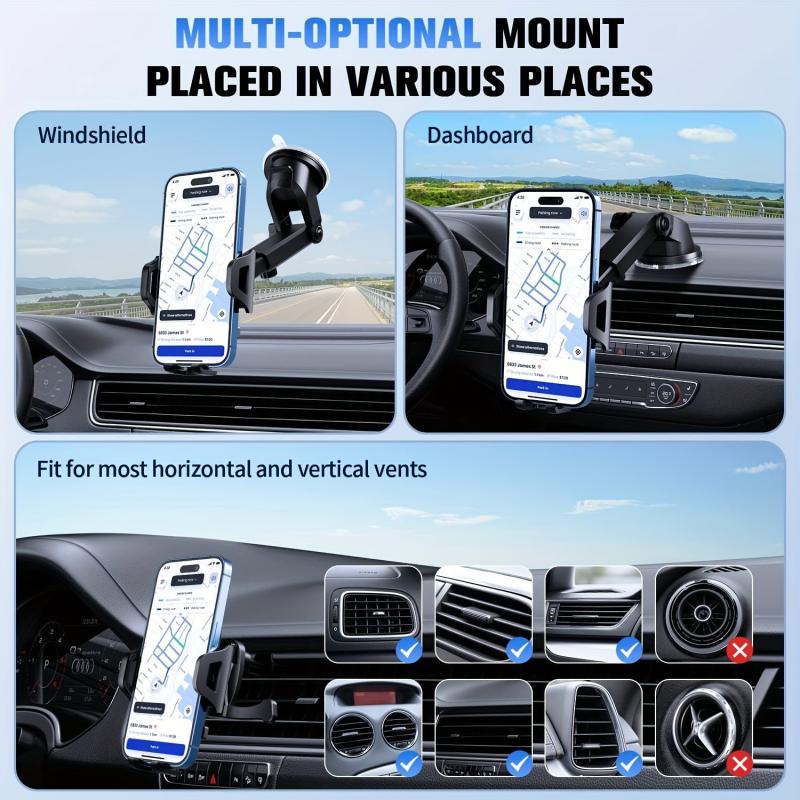 Car Phone Holder Mount Powerful Suction For Car Dashboard Windshield Air Vent