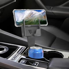 Car Phone Holder & Cup Holder 2 in 1 Mount - Vertical/Horizontal Positioning