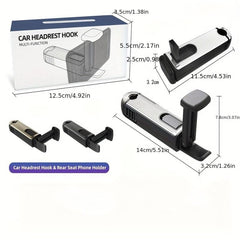 360 Rotatable Car Phone Bracket with Seat Headrest Hook Phone Holder