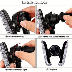 Sparkle and Shine Glitter Crystal Car Phone Holder for Women