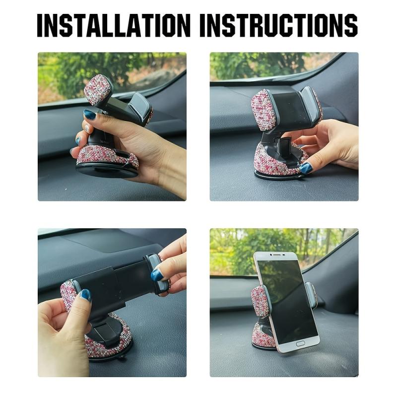 Universal Bling Phone Holder with 360u00b0 Adjustable & Crystal Decoration