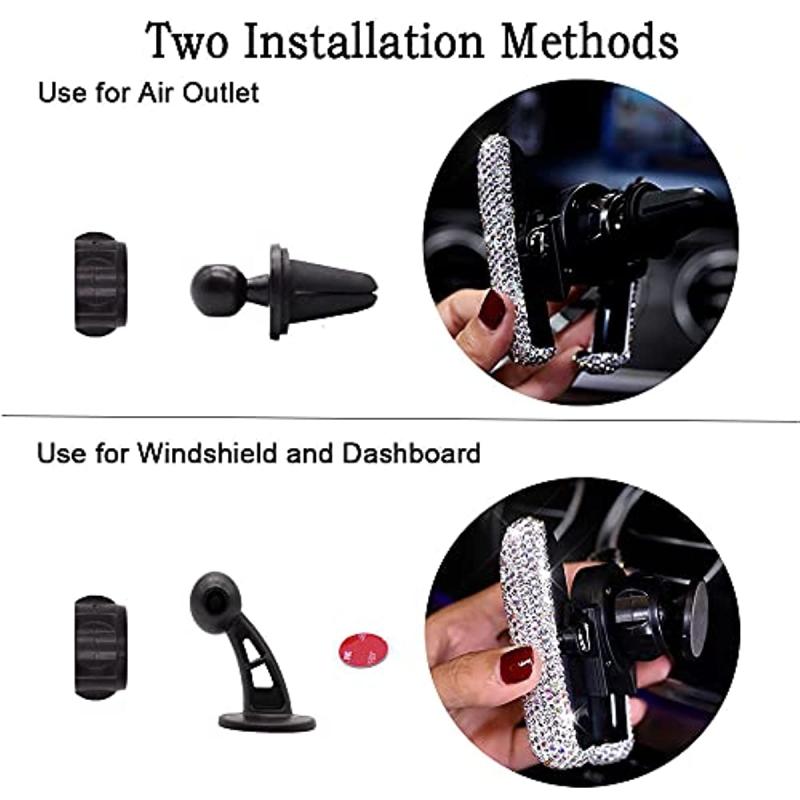 Glitter Car Phone Holder 360 Adjustable Auto Stand For Women & Girls