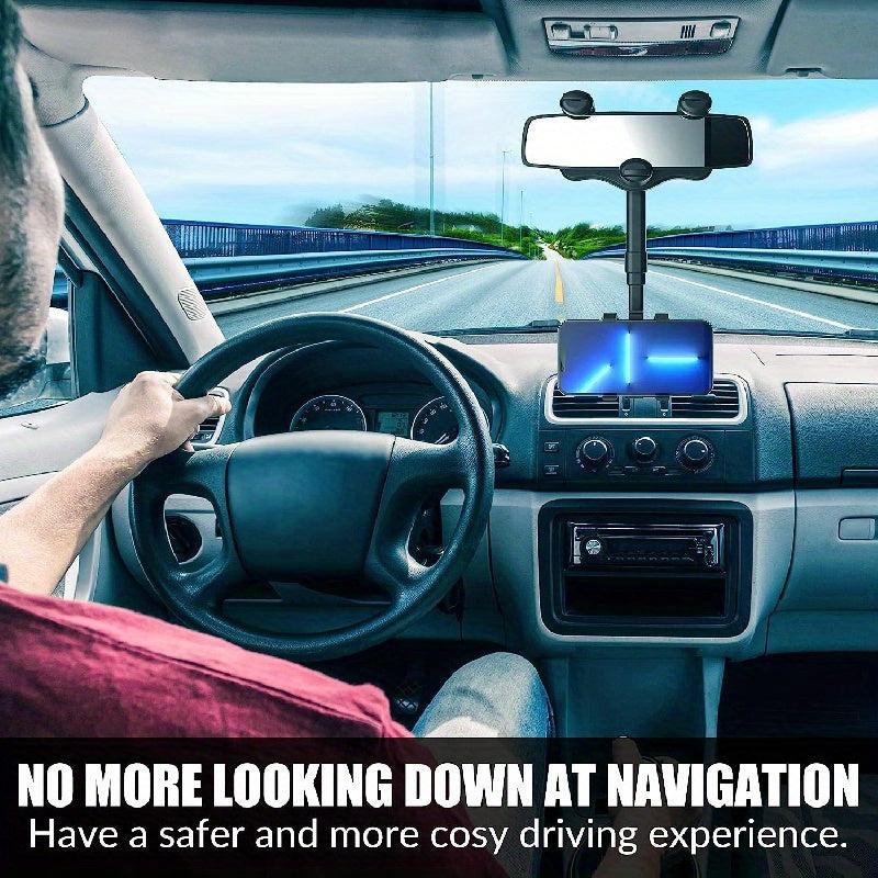 Rotatable Rearview Mirror Phone Holder for Smartphones