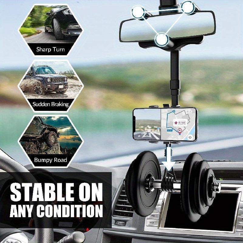 Rotatable Rearview Mirror Phone Holder for Smartphones