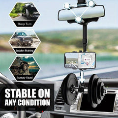 Rotatable Rearview Mirror Phone Holder for Smartphones