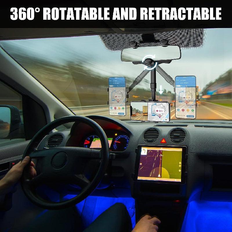 Rotatable Rearview Mirror Phone Holder for Smartphones