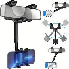 Rotatable Rearview Mirror Phone Holder for Smartphones