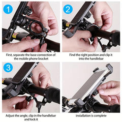 Motorcycle Phone Mount Anti Shake 360 Rotation Phone Holder