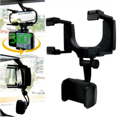 Rearview Mirror 360u00b0 Car Phone Holder Universal Mount Stand for Cell Phone GPS